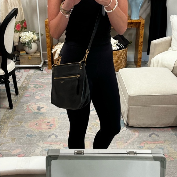 Henri Bendel Black Leather Crossbody with gold hardware - Picture 7 of 8